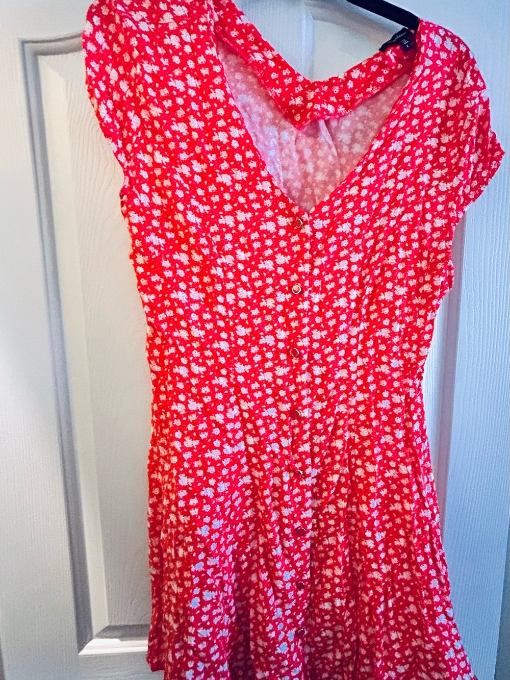 Monteau Red Floral Mini Dress